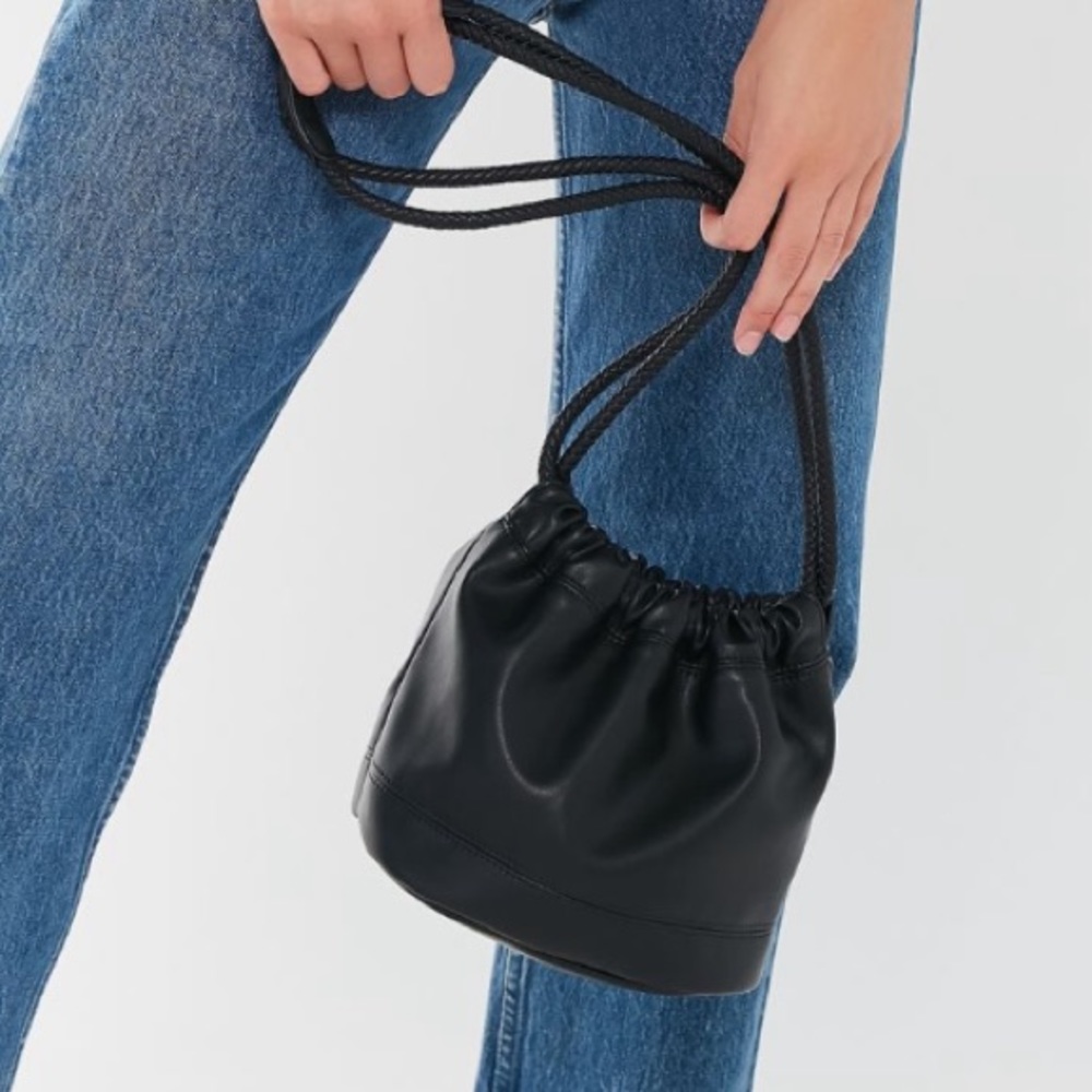 NWT UO Faux Leather Luce Drawstring Bucket Bag